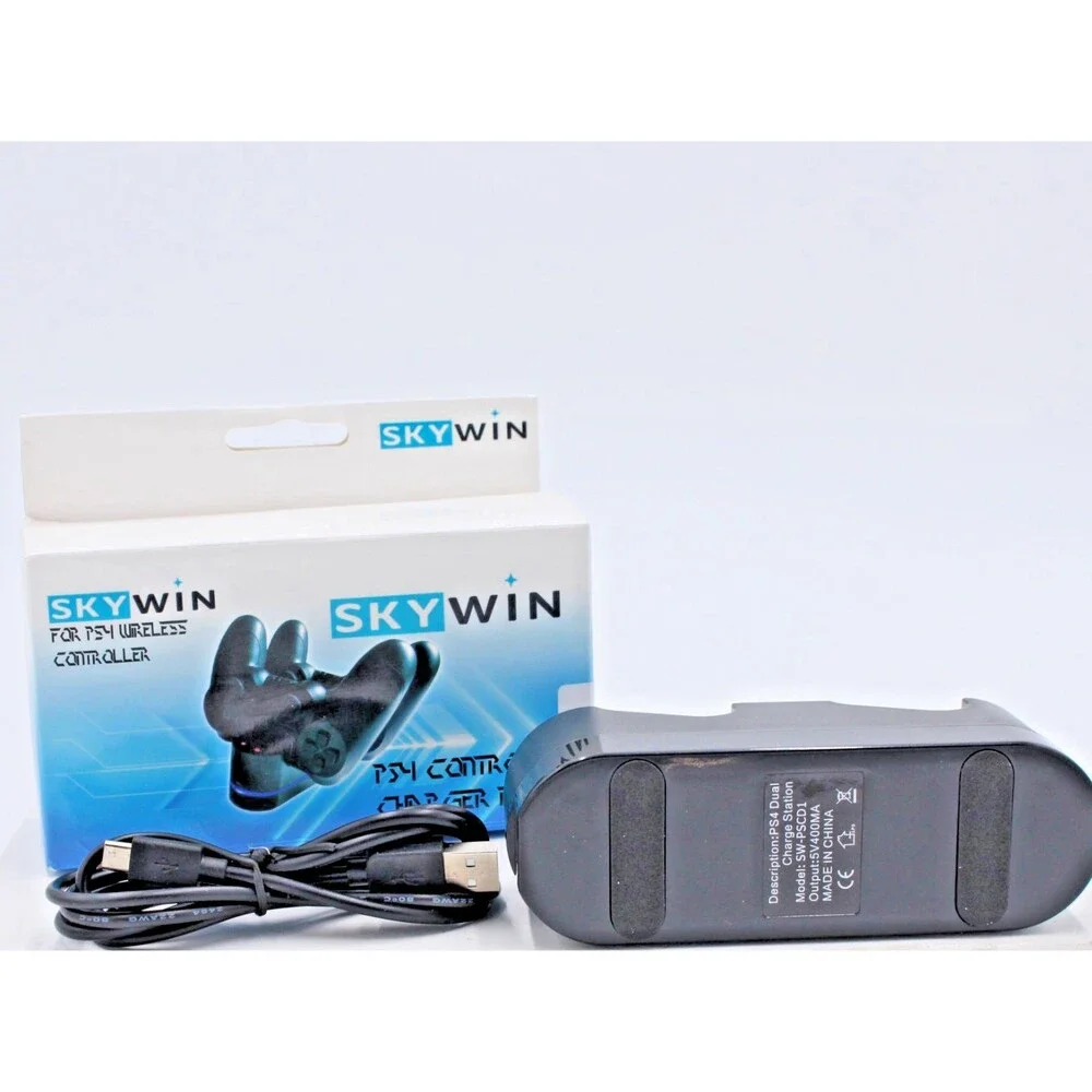 Sky Win PS4 Dual Controller‎ Charger Stand Dock SW-PSCD1 Tested LED